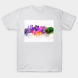 Colombo skyline in watercolor background T-Shirt